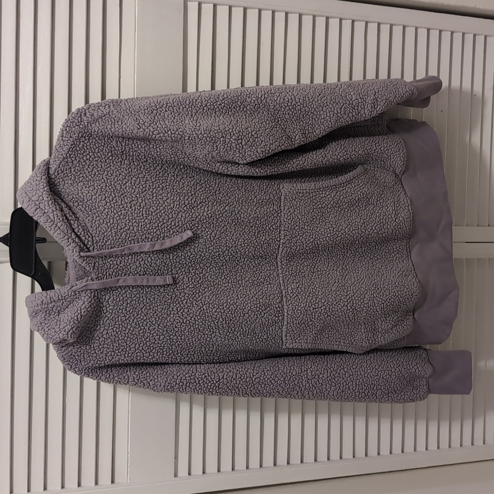 Purple faux Sherpa hoodie